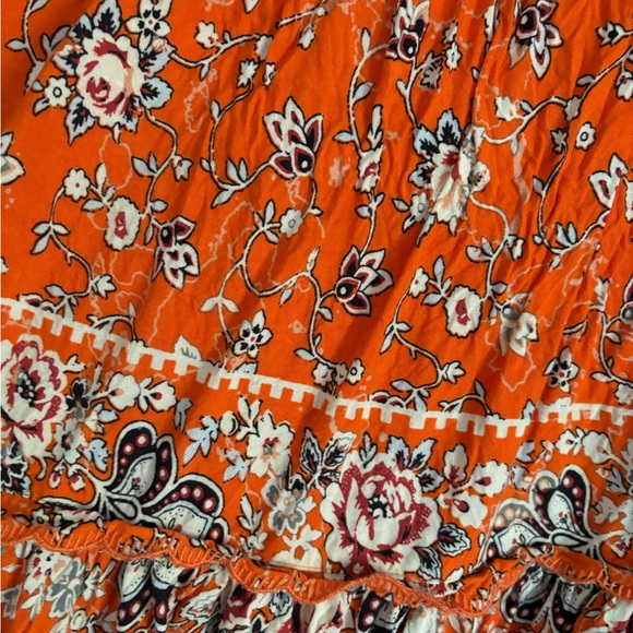 Urbana Outfitters Orange Floral Baby Doll Dress - Picture 2 of 13